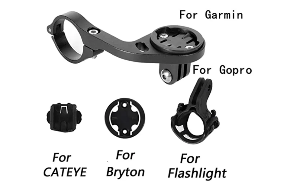 Kbrotech Bike Out-Front Mount Bicycle Handlebar Combo Mount for Garmin Bryton Gopro Flashlight,Compatible with 31.8mm 25.4mm Handlebar silver - bike computer mount