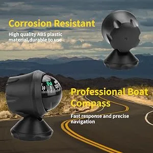 Keenso Dash Car Compass, Precisely Auto Adjustable Boat Compass Dash Compass for Car Marine Boat Ship - B083Q881R3