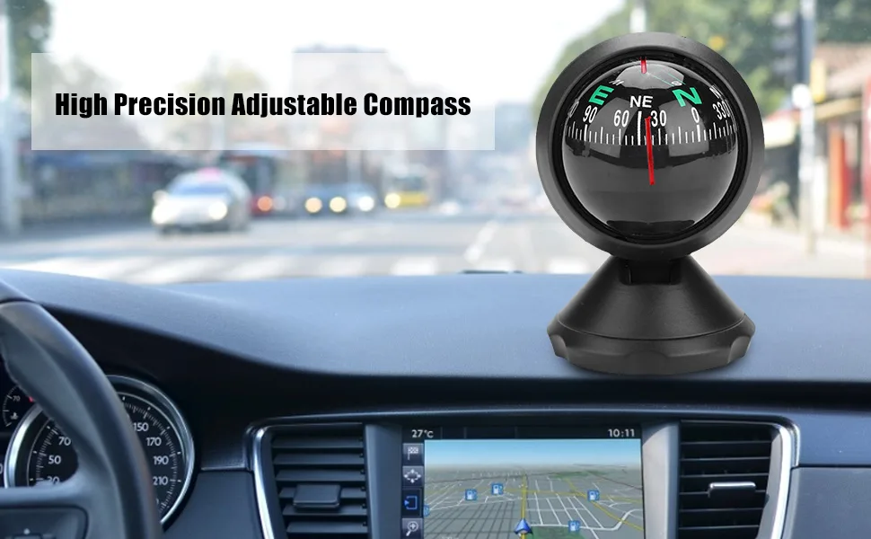 Keenso Dash Car Compass, Precisely Auto Adjustable Boat Compass Dash Compass for Car Marine Boat Ship - Boat Compass