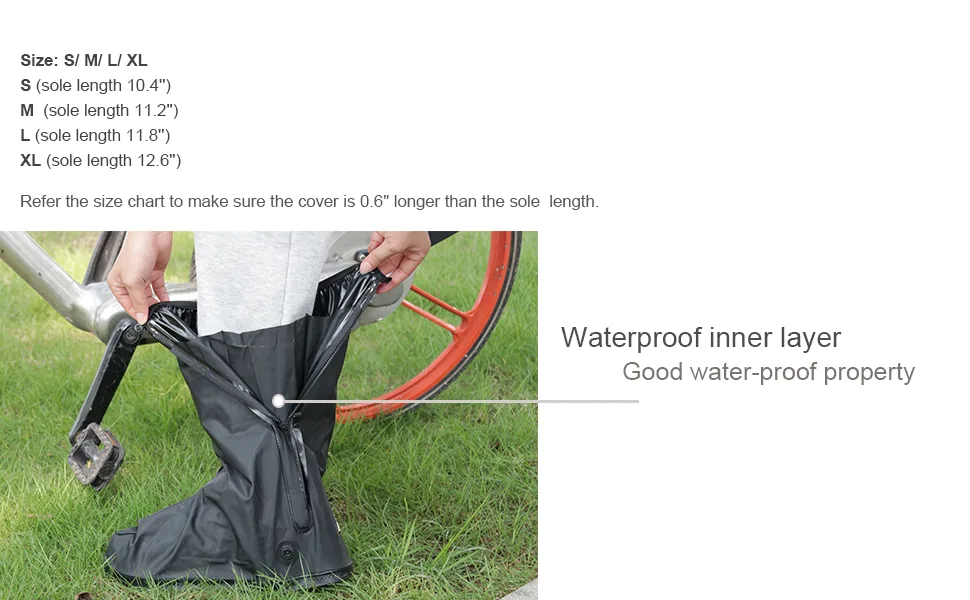 KRATARC Waterproof Shoes Covers Foldable Rain Boot Reflective Snow for Men Women Outdoor Cycling Walking Hiking Black Medium - shoe cover