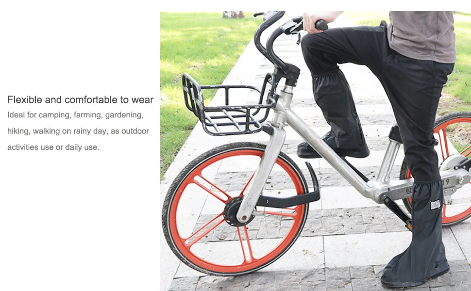 KRATARC Waterproof Shoes Covers Foldable Rain Boot Reflective Snow for Men Women Outdoor Cycling Walking Hiking Black Medium - shoe cover