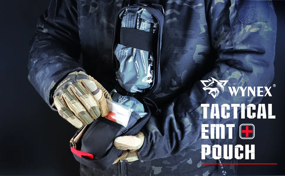 LIVANS Tactical MOLLE Medical Pouch, Rip-Away EMT First Aid Pouch IFAK Trauma Kit Everyday Carry Survival Bag Include Cross Patch Black - emt pouch
