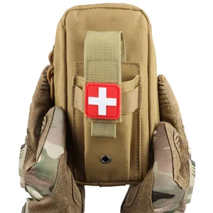 LIVANS Tactical MOLLE Medical Pouch, Rip-Away EMT First Aid Pouch IFAK Trauma Kit Everyday Carry Survival Bag Include Cross Patch Black - ifak pouch