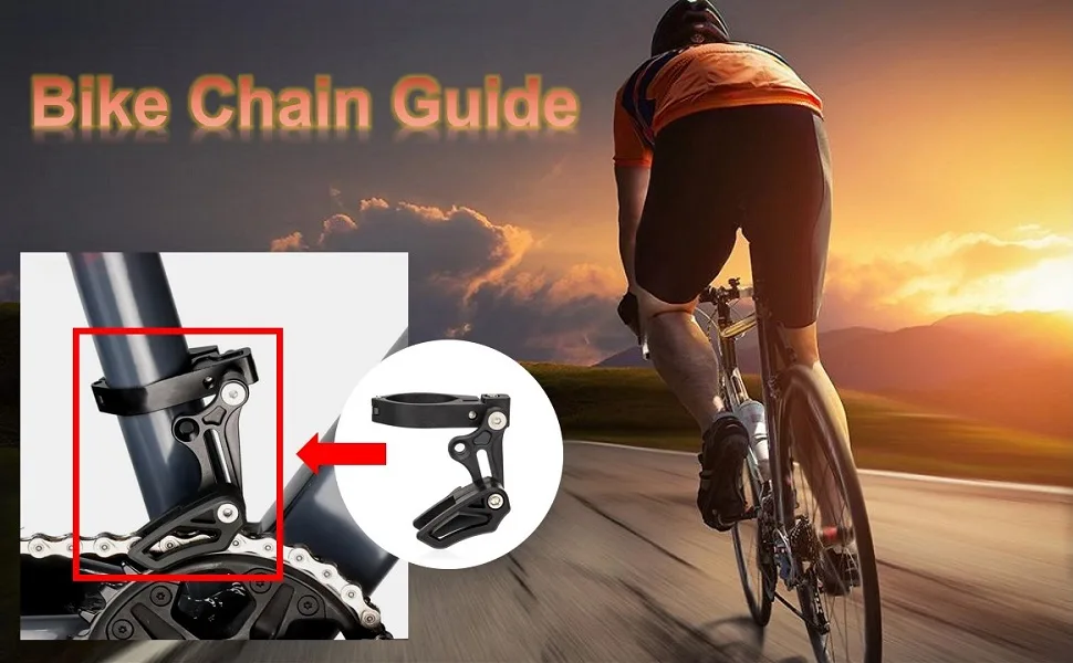 LIZHOUMIL Chain Guide, Mountain Bike Chain Guide Bash Guard, Strong Nylon Bicycle Chain Protector, Bicycle Chain Guide for Most Road Mountain Bikes Black - zhutu