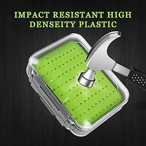 M MAXIMUMCATCH Maxcatch Fly Fishing Box Two-Sided Waterproof Easy Grip Foam Jig Fly Box Multiple Sizes Easy Grip Foam Large-5.9''x 3.8''x 1.77'' - impact resistant