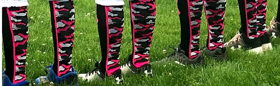 MadSportsStuff Eagles Logo Athletic Crew Socks (multiple colors) Dark Green/White Medium - Breast Cancer Awareness Socks football baseball softball boys girls mens womens athletic sports