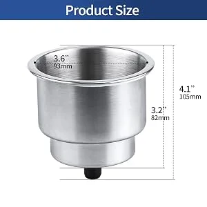 Marinebaby Stainless Steel Cup Drink Holder with Drain Marine Boat Rv Camper 2 - CUP HOLDER SIZE