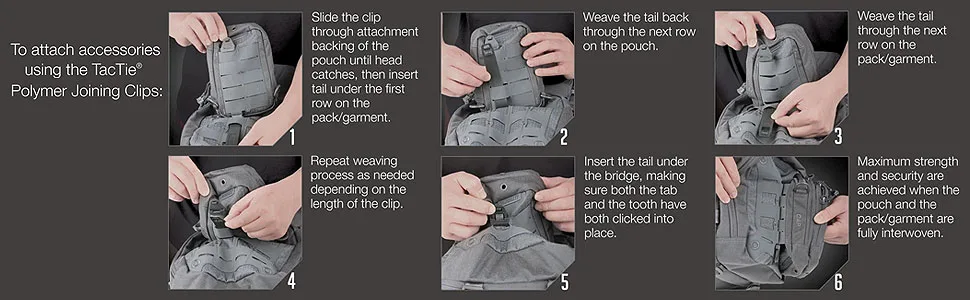 Maxpedition TacTie PJC3 Polymer Joining Clip (Pack of 6), Black - product information 4