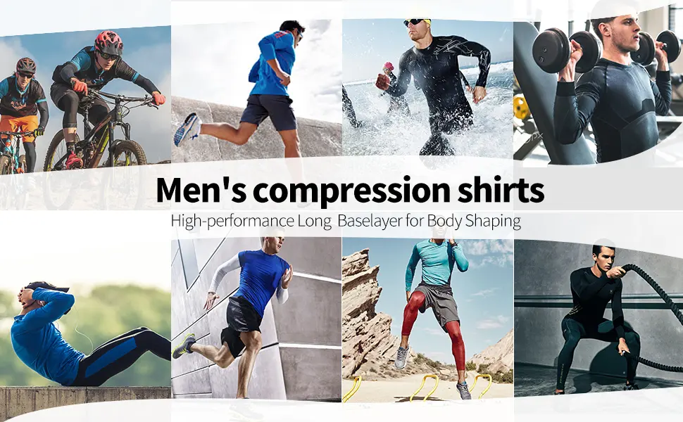 MEETYOO Men's Compression Long Sleeve Athletic Workout Shirt Medium White - product information 14