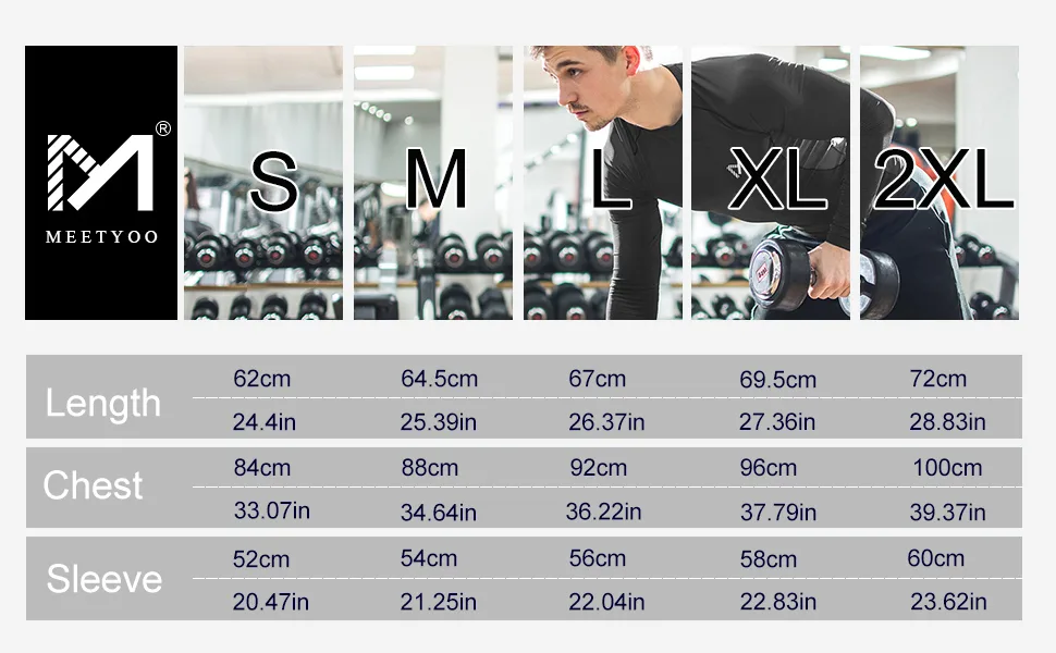 MEETYOO Men's Compression Long Sleeve Athletic Workout Shirt Medium White - product information 17