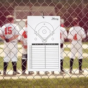 Murray Sporting Goods Dry Erase Baseball Coaches Clipboard - White Baseball Coach Lineup Board | Perfect Coaches Gift for Baseball & Softball Coaches - Murray Sporting Goods Baseball Coaches Clipboard - Baseball Field Lineup Roster Board