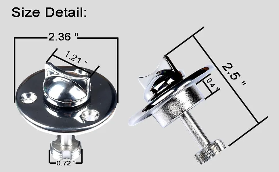 MX Garboard Drain Plug,Stainless Steel Marine Boat Plug Fits 1.21" Hole W/Screws - product information 2