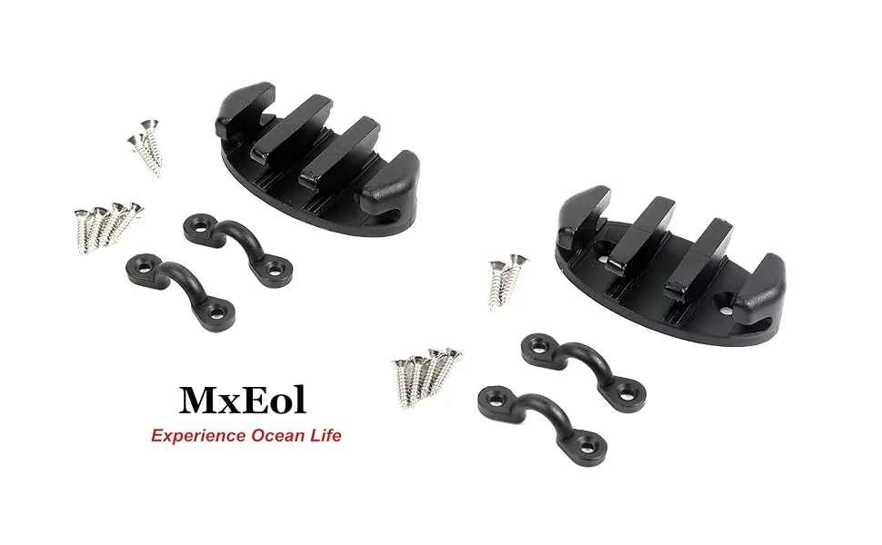 Mxeol Kayak Zig Zag Cleats for Canoe Gripper Rope Cleats for Boats Black Nylon Black, 2 Packs - zig zag cleat