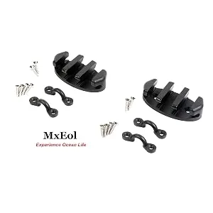 Mxeol Kayak Zig Zag Cleats for Canoe Gripper Rope Cleats for Boats Black Nylon Black, 2 Packs - zig zag cleat