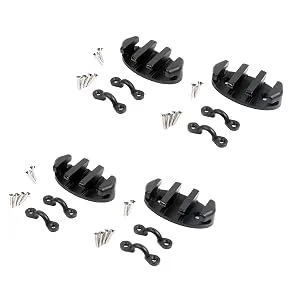Mxeol Kayak Zig Zag Cleats for Canoe Gripper Rope Cleats for Boats Black Nylon Black, 2 Packs - zig zag cleat
