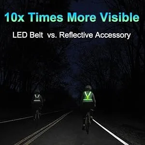 OMKHE LED Reflective Vest Running Gear, USB Rechargeable LED Light Up Vest High Visibility with Adjustable Waist/Shoulde Green - high visible vest