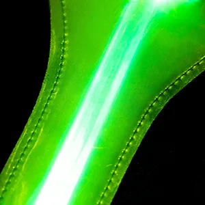 OMKHE LED Reflective Vest Running Gear, USB Rechargeable LED Light Up Vest High Visibility with Adjustable Waist/Shoulde Green - product information 5