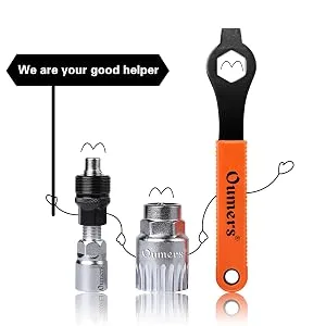 Oumers Bike Crank Extractor/Arm Remover and Bottom Bracket Remover with 16mm Spanner/Wrench. Professional Bicycle Repair Tool Kit - Bike Crank Extractor tool