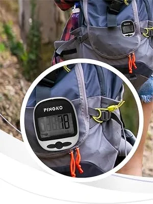 PINGKO Track Steps Multi-Function Portable Sport Pedometers Step/Distance/Calories Counter Fitness Tracker - Black - Simple pedometer for walking