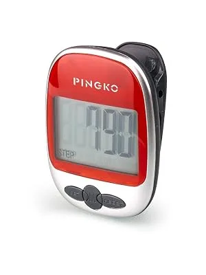 PINGKO Best Pedometer for Walking Accurately Track Steps Multi-Function Portable Sport Pedometers Step/Distance/Calories/Counter Red - Pedometer for walking Red