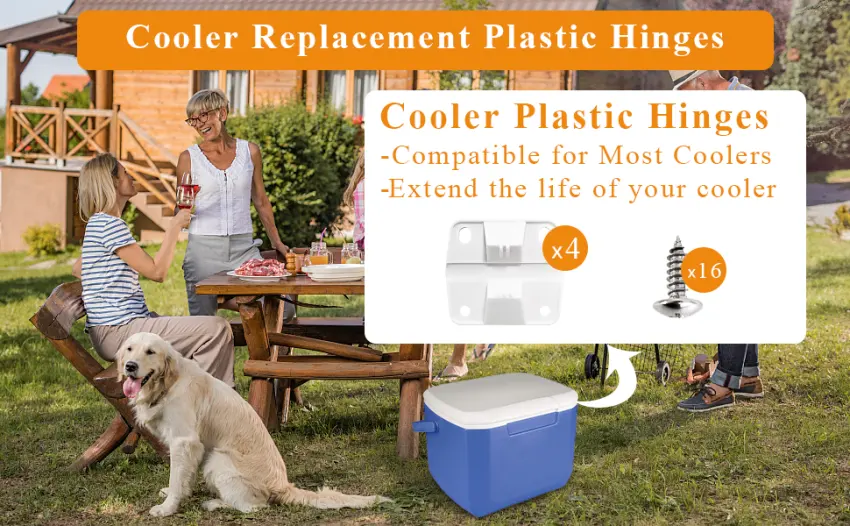 Cooler Replacement Plastic Hinges & Screws Set Compatible with Coleman Coolers | 4 Pack - rubbermind cooler hinges