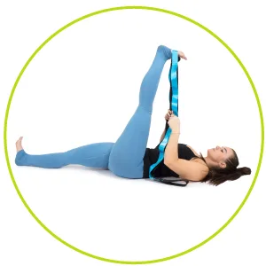 ProsourceFIt Multi-Loop Stretching Strap 8 Ft for Yoga, Pilates, Physical Therapy, Sports, Dance & Gymnastics to Improve Posture, Increase Flexibility and Mobility Blue - long yoga strap, stretch strap with loops, physical therapy straps, flexibility strap