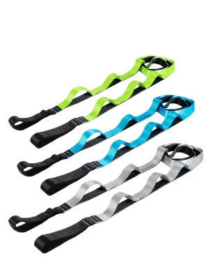 ProsourceFIt Multi-Loop Stretching Strap 8 Ft for Yoga, Pilates, Physical Therapy, Sports, Dance & Gymnastics to Improve Posture, Increase Flexibility and Mobility Blue - yoga straps with loops, yoga strap for posture,