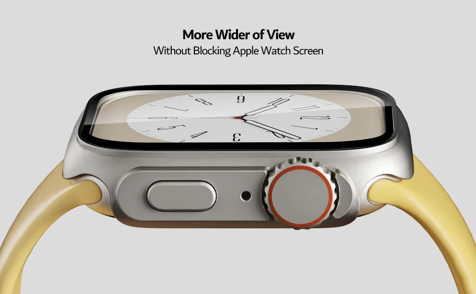 PZOZ Compatible for Apple Watch Series 7/8 45mm Hard Case with Tempered Glass Screen Protector, Unique Design Hard PC Cover, Bumper Full Coverage Accessories for iWatch 7/8 45mm - product information 3
