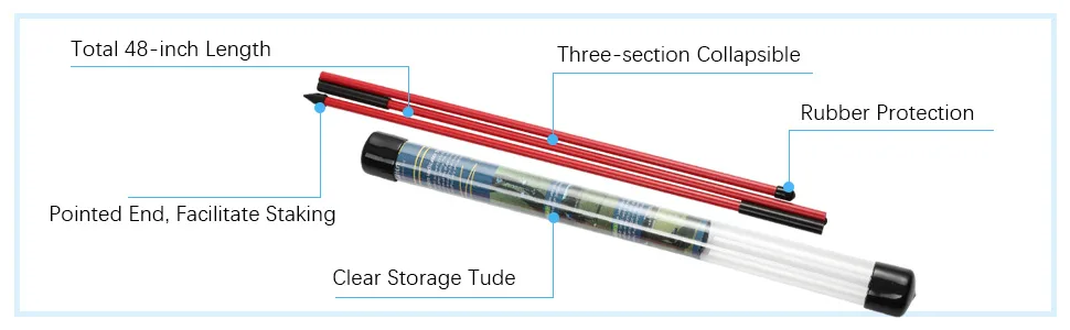 Rhino Valley Golf Alignment Sticks - 2 Pack Collapsible Golf Practice Rods for Aiming, Putting, Full Swing Trainer, Posture Corrector with Clear Tube Case, Portable Golf Training Equipment Green - product information 13