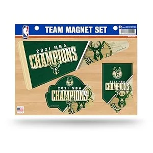 Rico Industries NBA Milwaukee Bucks 2021 NBA Champions Jounral/Notepad 8.25" x 5.25"- Office Accessory - magnet