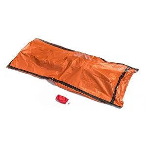 SE Survivor Series Emergency Sleeping Bag - EB122OR Emergency Orange - Orange Emergency Sleeping bag fits compactly into the included red drawstring pouch