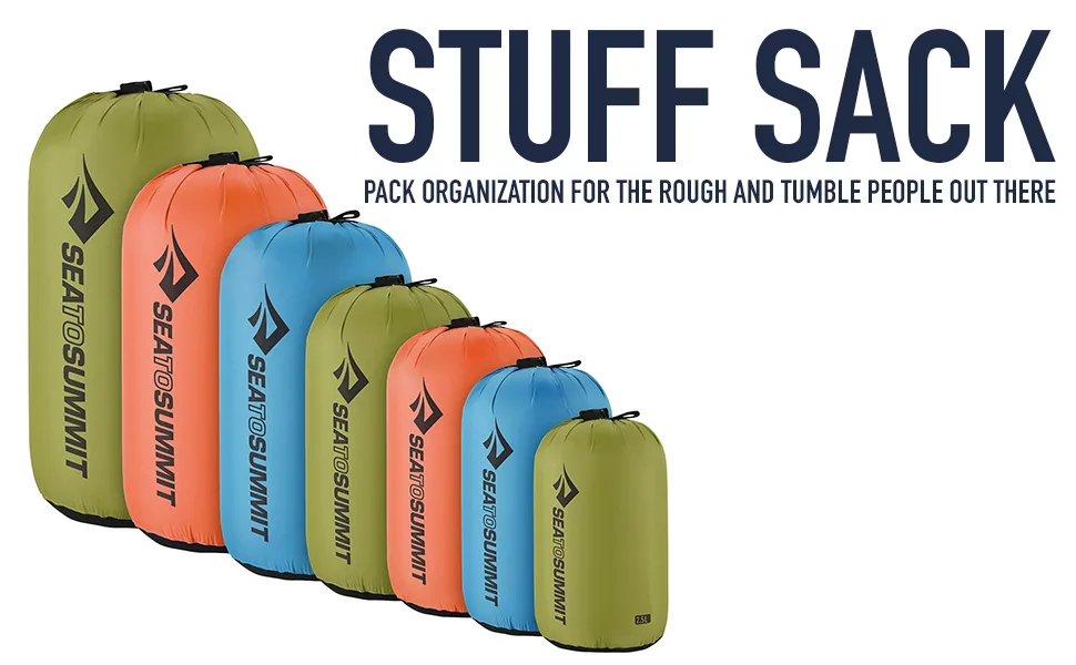 Sea to Summit Nylon Stuff Sack, Durable Outdoor and Travel Storage Olive Green Large / 15 Liter - Stuff Sack: pack organization for the rough and tumble people out there.