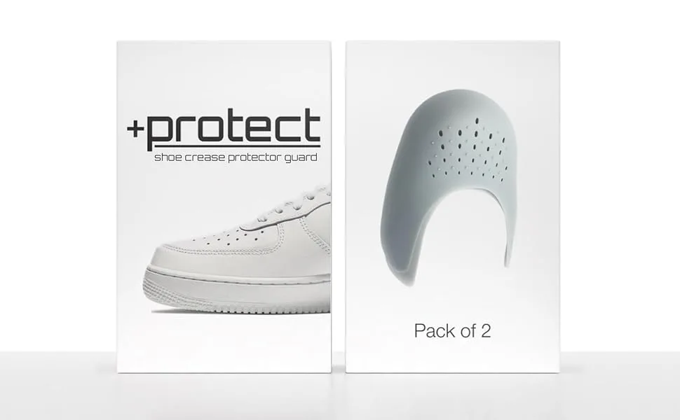 +Protect | Shoe Crease Protector Guards for Sneakers: Air Force 1, Jordans, Dunks & More  2 Pairs White Men's 8-12 - +PROTECT Shoe Crease Protector Guards for Sneakers - Air Force 1 & Jordans