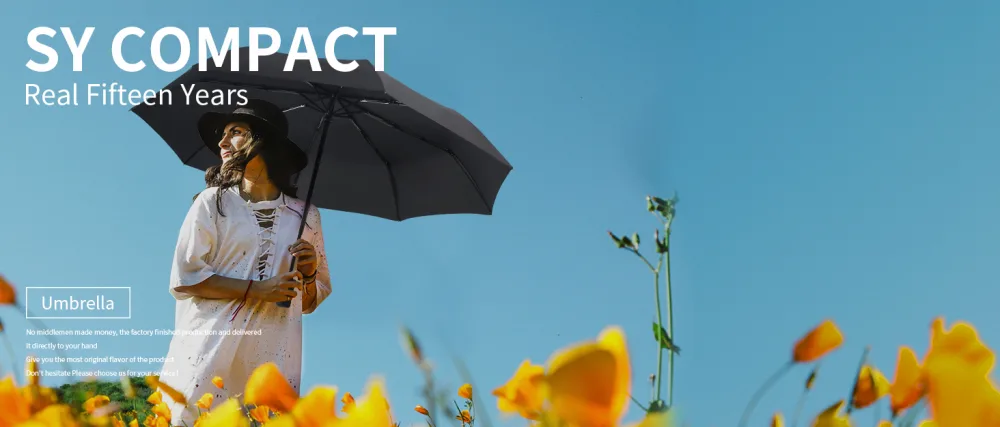 SY COMPACT Travel Umbrella Windproof Automatic Umbrellas-Factory Outlet umbrella black - umbrella