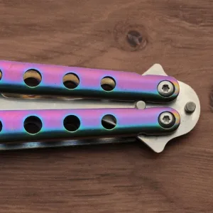 9 Rainbow-Finished Butterfly-Open Styled Travel/Camping Spoon - Butterfly Spoon Construction-RB