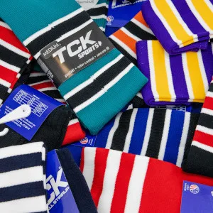 TCK Baseball Stirrup Socks with Stripes Royal/White Large - Stirrups