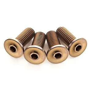 Terske Ultra-Low Profile Superlight Titanium Bottle Cage Bolts Black 4-Pack - Bronze anodized ultra-low profile Terske M5x12mm titanium bottle cage bolts