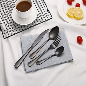 Portable Flatware Set ,Reusable Utensils with Case 3 Piece Stainless Steel (Knife, Fork, Spoon)Reusable Utensils,Travel Silverware Set,Camping utensils,Camping kit for Lunch Box (1010 Black) - product information 4