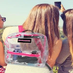 Trail maker Clear Backpack With Reinforced Straps & Front Accessory Pocket - Perfect for School, Security, & Sporting Events Black - clear backpacks for school, large clear backpacks for adults heavy duty