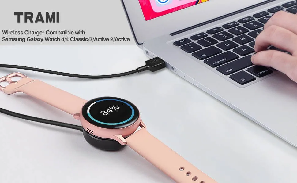 2 Pack Compatible with Samsung Galaxy Watch 4/4 Classic/3/Active/Active 2 Wireless Charging Dock,Trami Replacement USB Charger Cable Cord Stand for Galaxy Watch 4/4 Classic/3 /Active/Active 2 - galaxy watch 4 charger