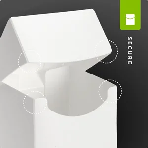 Vault X  Deck Box and 150 Black Card Sleeves - Large Size for 120-130 Sleeved Cards - PVC Free Card Holder for TCG (White) - The self-securing lid ensures your cards stay within the deck box