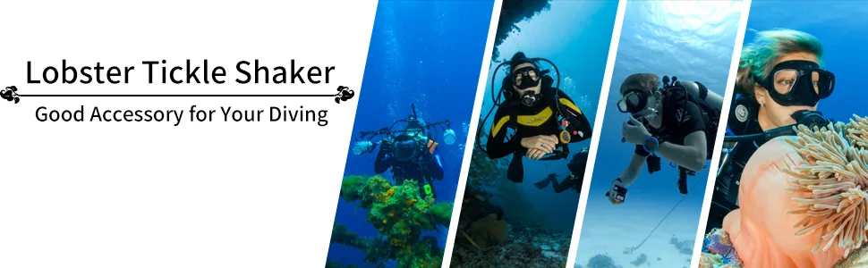 Diving Pointer, Stainless Steel Lobster Tickle Pointer Underwater Shaker Noise Maker Diving Diving Stick Rod with Lanyard (Orange) - Diving Pointer