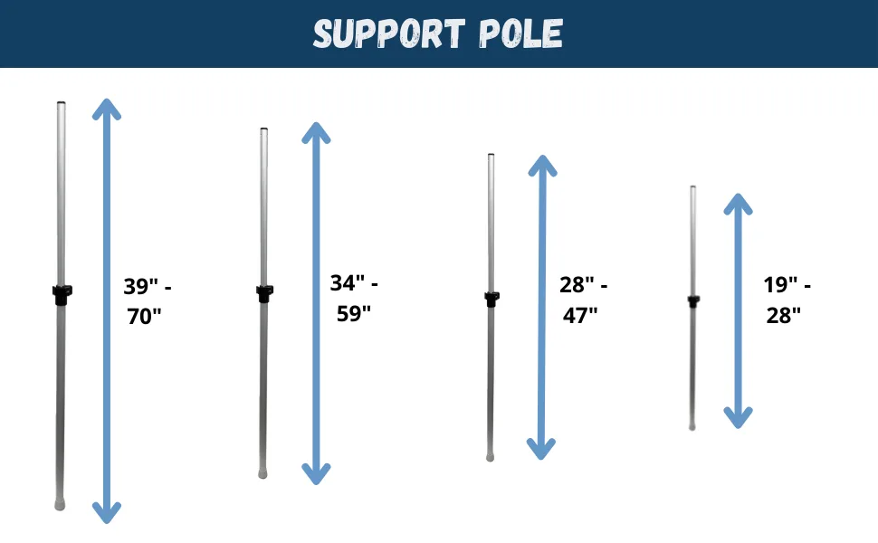 VICO MARINE - Extending Boat Cover Support Pole - Quick and Easy Installation 34"- 59" - support pole for winterizing boats