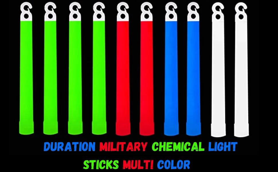 (10 Pack) 12 Hour Duration Military Chemical Light Sticks Multi Color Green | Red | White | Blue | for Emergency Kits | Survival & Camping | Hurricane & Disasters - product information 2