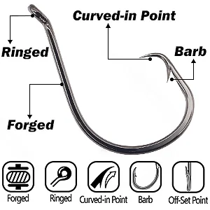 Circle-Hooks-Fishing-Equipment-Octopus-Hooks-Saltwater-50 Pack 1/0 9/0 7/0 50-Pack - circle hook assortment saltwater