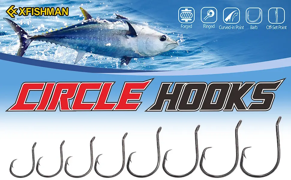 Circle-Hooks-Fishing-Equipment-Octopus-Hooks-Saltwater-50 Pack 1/0 9/0 7/0 50-Pack - circle hooks saltwater
