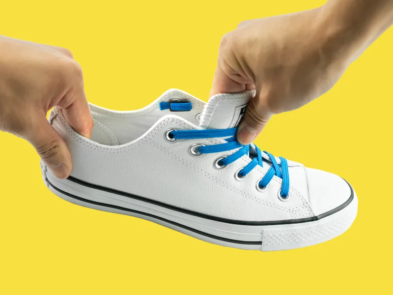 Xpand No Tie Shoelaces System with Elastic Laces - One Size Fits All Adult and Kids Shoes White - no tie stretch