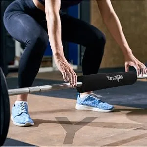 Yes4All squat bar pad velcro A. Black 0.6 Pound - Barbell Foam Pad