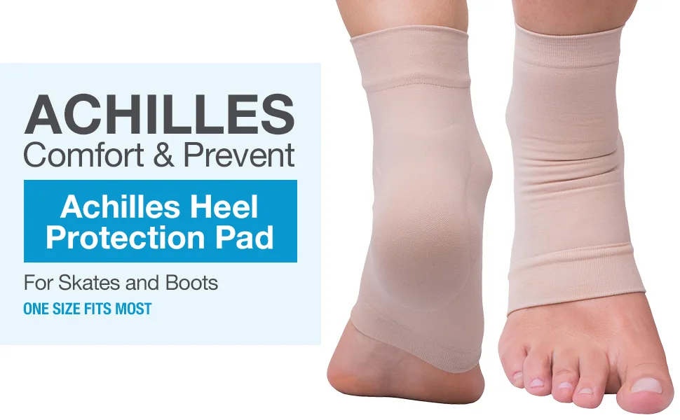 ZenToes Achilles Tendon Heel Protector Compression Padded Sleeve Socks for Bursitis, Tendonitis, Tenderness - 1 Pair - Achilles comfort and prevent heel protection gel pad for skates and boots