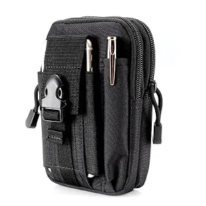 Tactical Molle Pouch Bag - EDC Utility Gadget Waist Bag Pack- Camping Hiking Outdoor Gear - Cell Phone Holster Holder - Black - UTILITY GADGET BAG